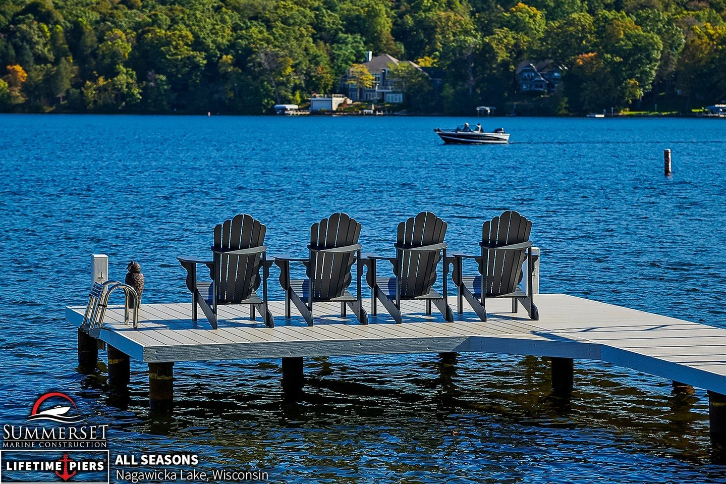Four inviting chairs await you at the Lifetime All Seasons Pier on Nagawicka Lake. Gather with loved ones to share stories, enjoy sunrises, or find peace in solitude.
Learn more using the link in our bio. 
#nagawickalake #lakefrontlifestyle #pierper