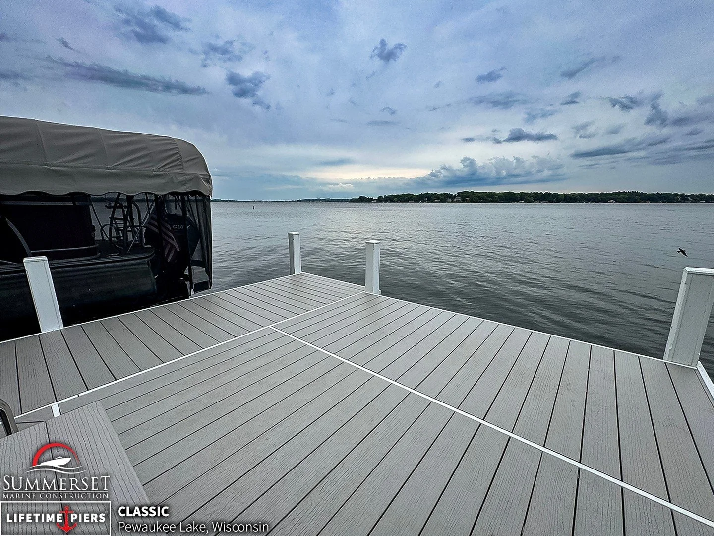 Where clean lines meet wide-open views.
This Lifetime Classic Pier on Pewaukee Lake is all about simplicity, strength, and uninterrupted connection to the water.

Learn more using the link in our bio. 
#pewaukeelake #lifetimepier #waterfrontliving #p