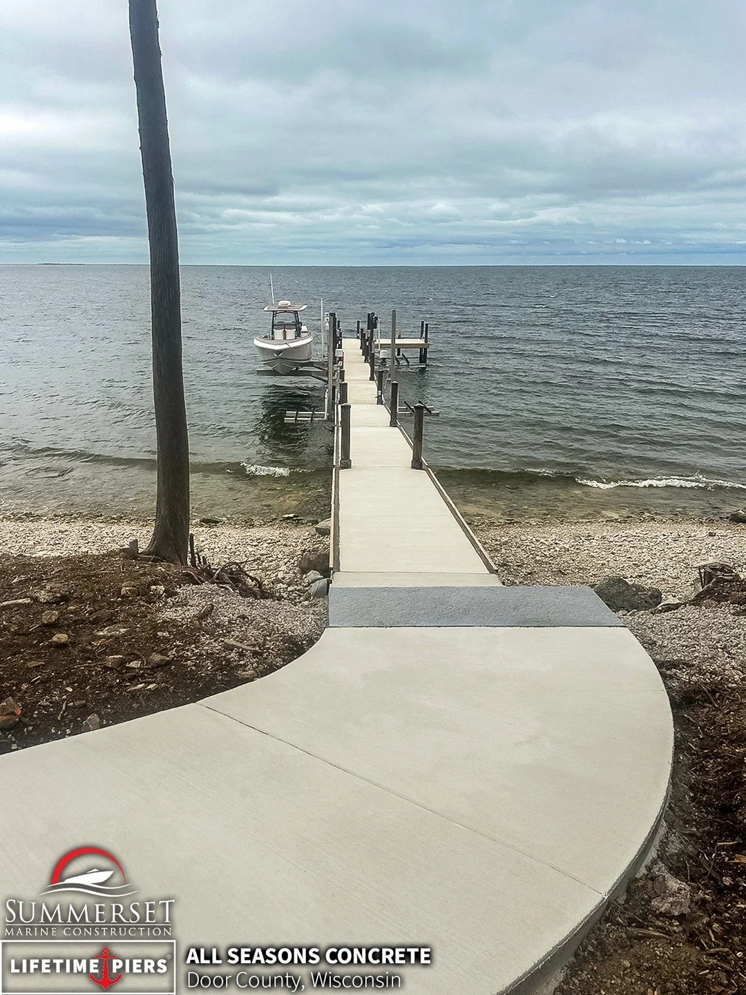 A seamless transition from land to lake &mdash; crafted for the long run.
Our Lifetime All Seasons Concrete pier combines structural integrity with clean design, providing a timeless approach to the water that performs year after year.

Learn more us