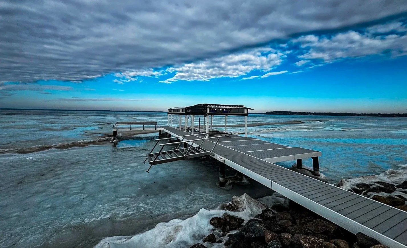 The Lifetime All Seasons HD Pier stays in year-round &mdash; built with steel pilings up to 60&prime; deep and eco-friendly HDPE decking. Strong enough for Wisconsin winters, beautiful enough for summers with family.

Built once. Enjoyed for generati