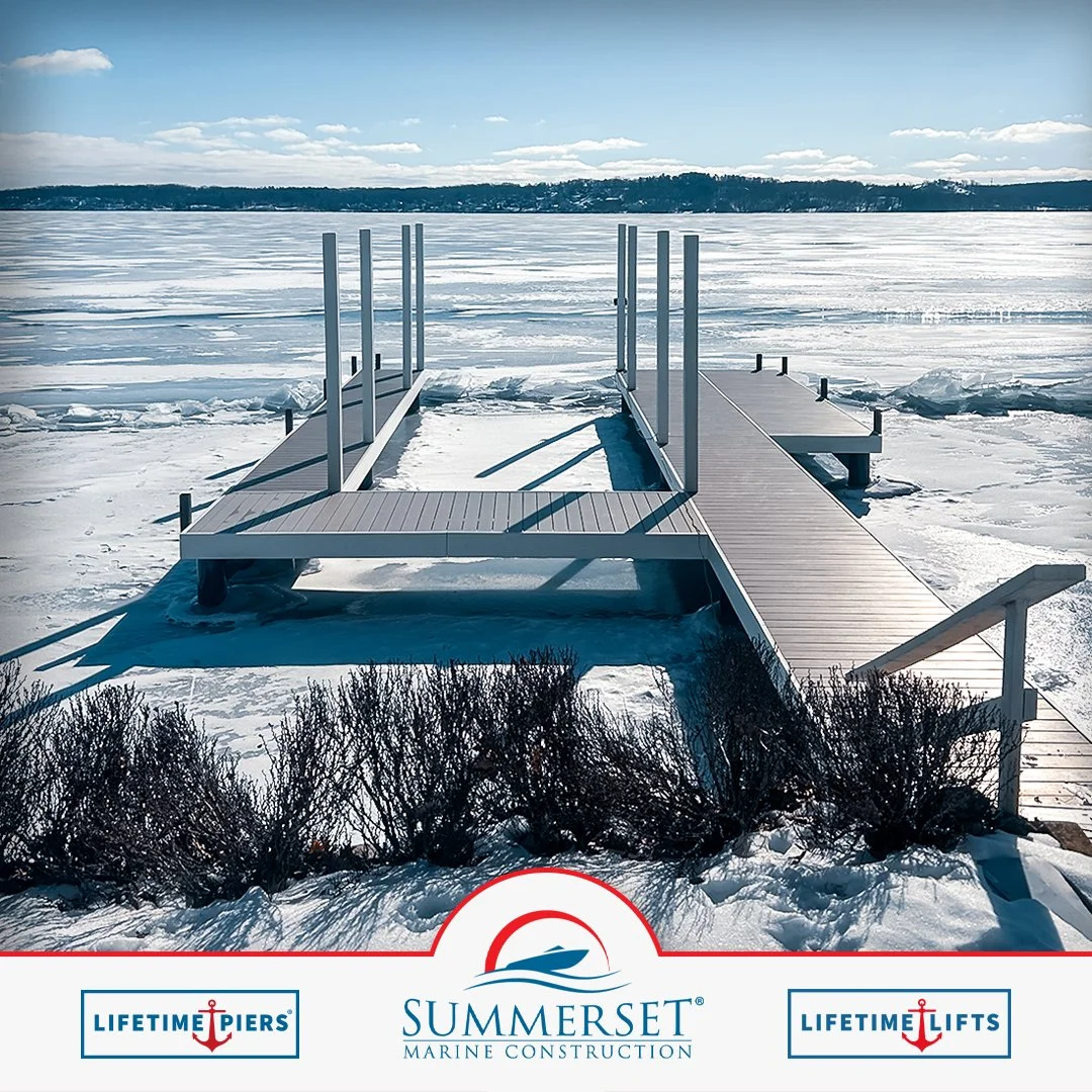 Snow on the deck. ❄️ 
Ice on the lake. 🧊 
Structure standing tall. 💪 

That&rsquo;s the Lifetime All Seasons HD Pier difference on Geneva Lake.

Learn more using the link in our bio!

#LifetimePier #LifetimeAllSeasonsHD #LakeGenevaWI #DockLife #Mid