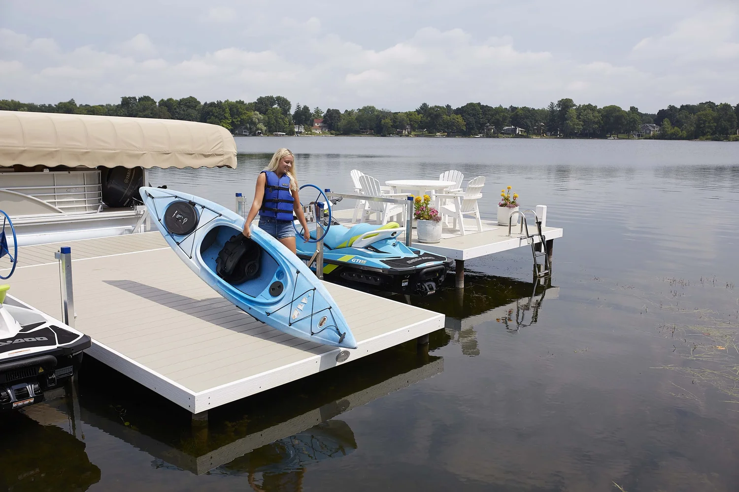 Lifetime All Seasons Pier featuring a kayak ramp with year-round waterfront access