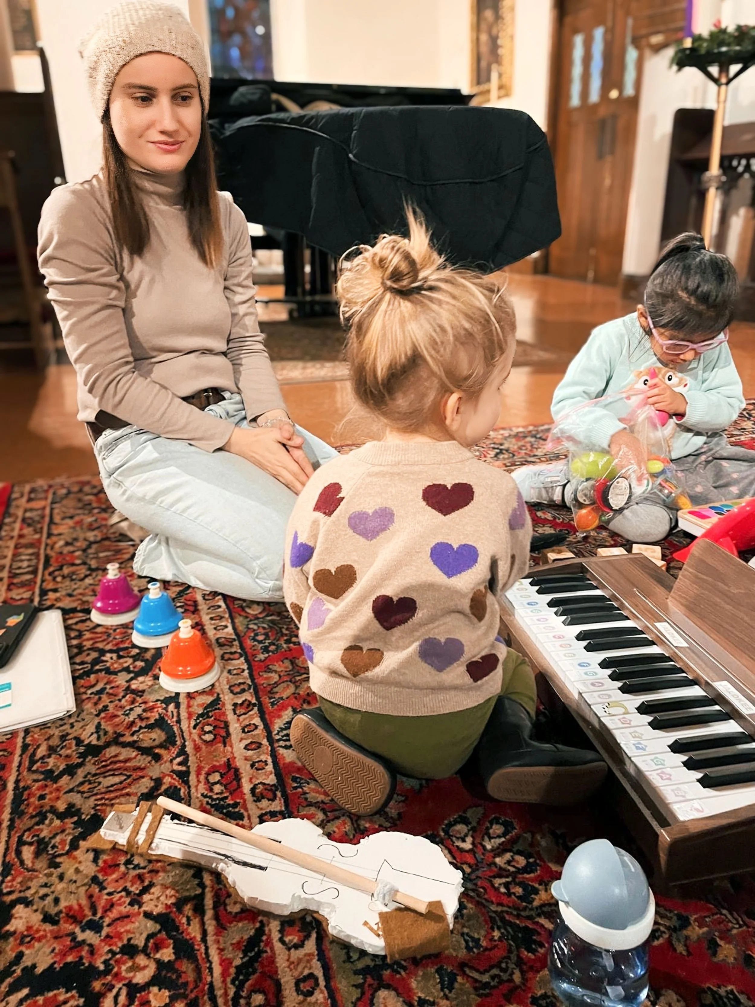 Kleo in her element during Mini Mozarts — focused, joyful, and learning through play. A special moment shared with Miss Sofija.
