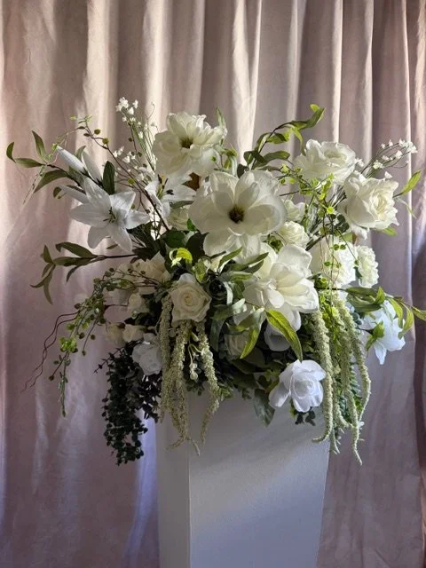 drapery white arrangements $100