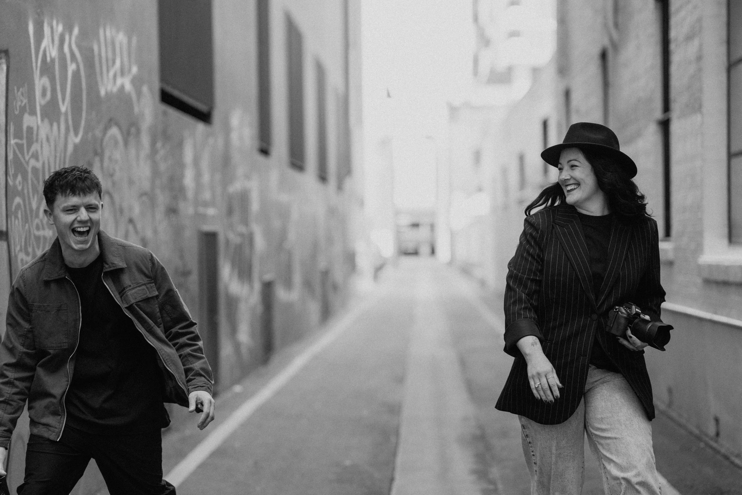 Brad and karina weddings Adelaide owners in CBD shoot