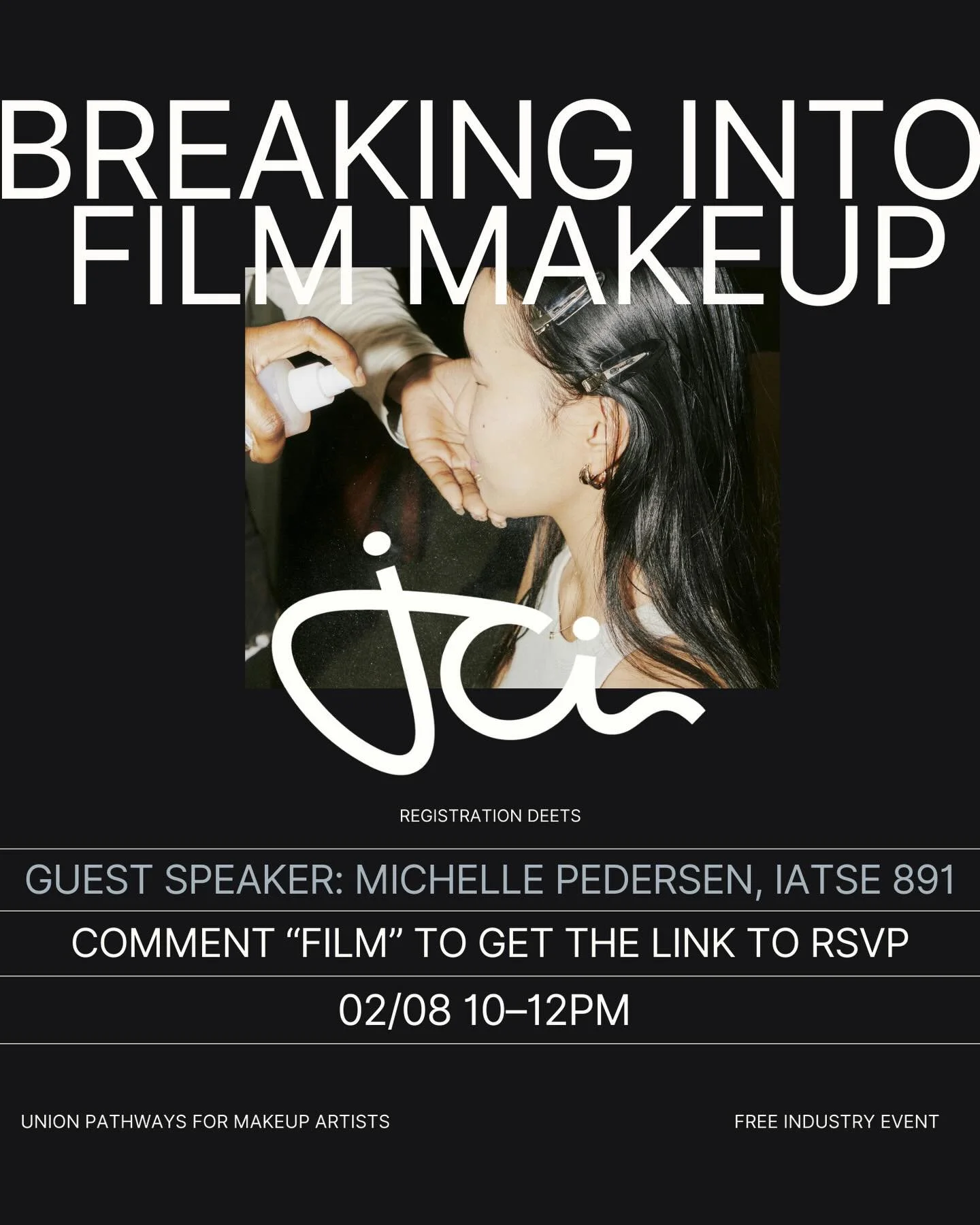 On February 8, we&rsquo;re welcoming Michelle Pedersen, Makeup Chair of IATSE 891, to JCI for a practical conversation about union film work. 🎬 
She&rsquo;ll cover requirements, common misconceptions, and what productions realistically look for in n