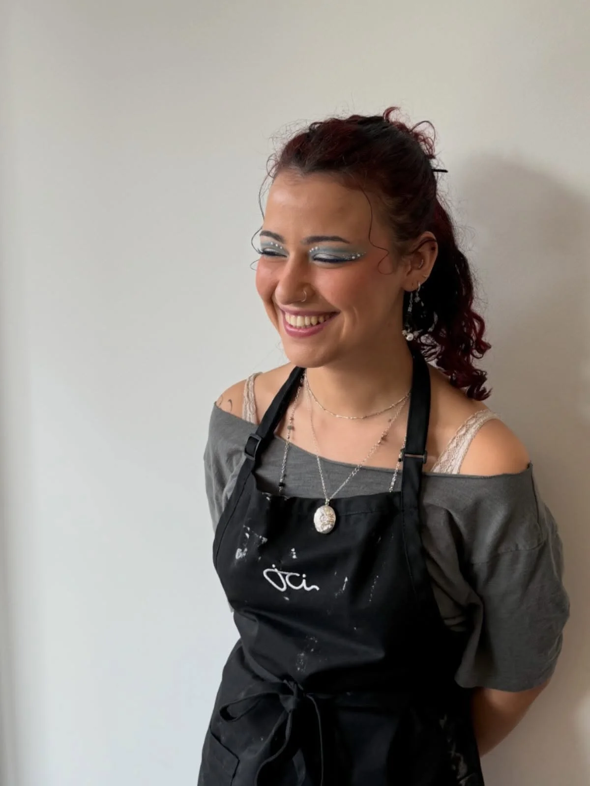 Had to pull hair student Angela aside to photograph her eyes (seriously: the blues, the blending, the tiny pearls). She trained as a makeup artist in Spain before moving to Vancouver. We love seeing our students creativity expressed across different 