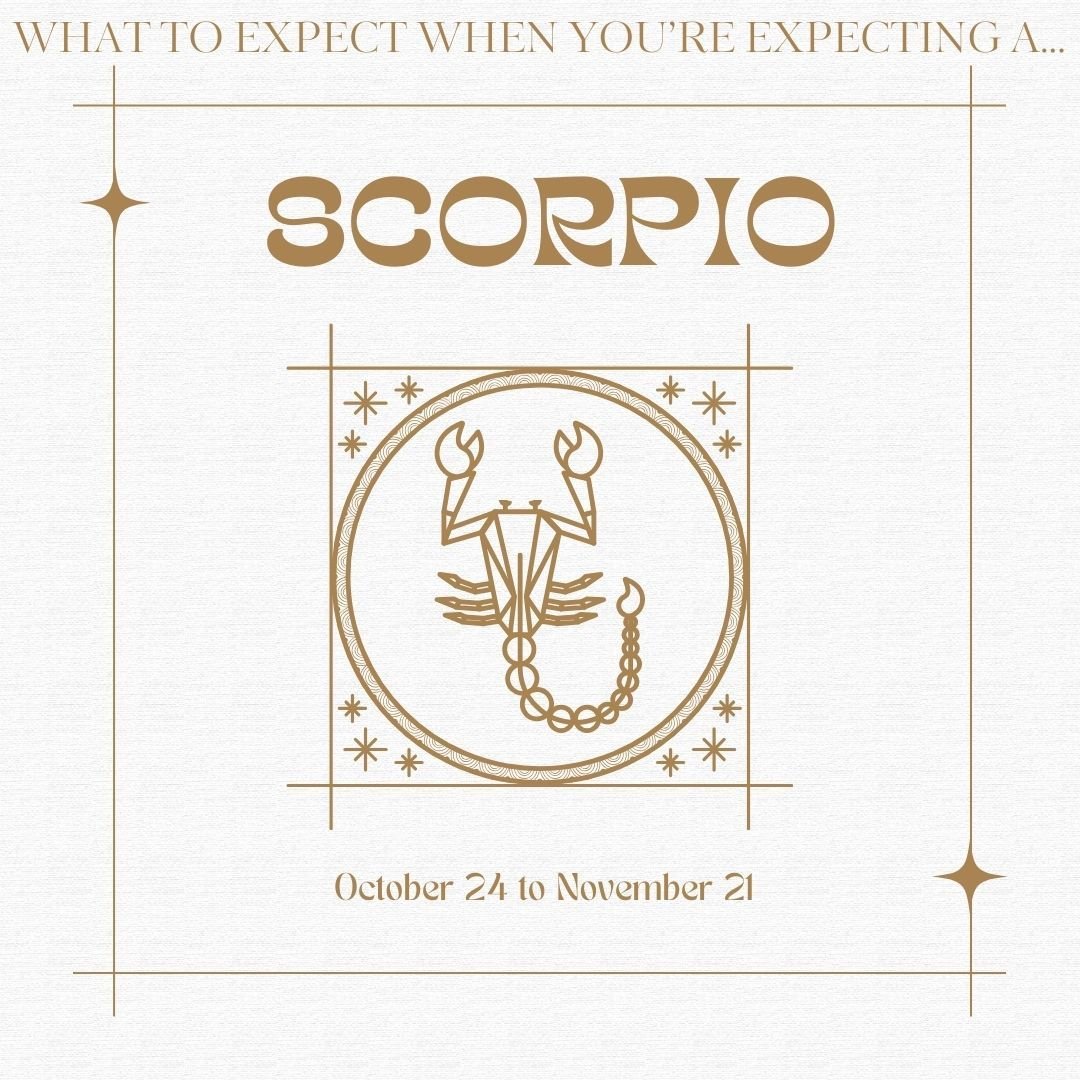 Congrats to all our late October/November mamas! Swipe to learn a little bit about what to expect when you're expecting a Scorpio ❤️ We are proud to have brought 4 new Scorpios into the world!