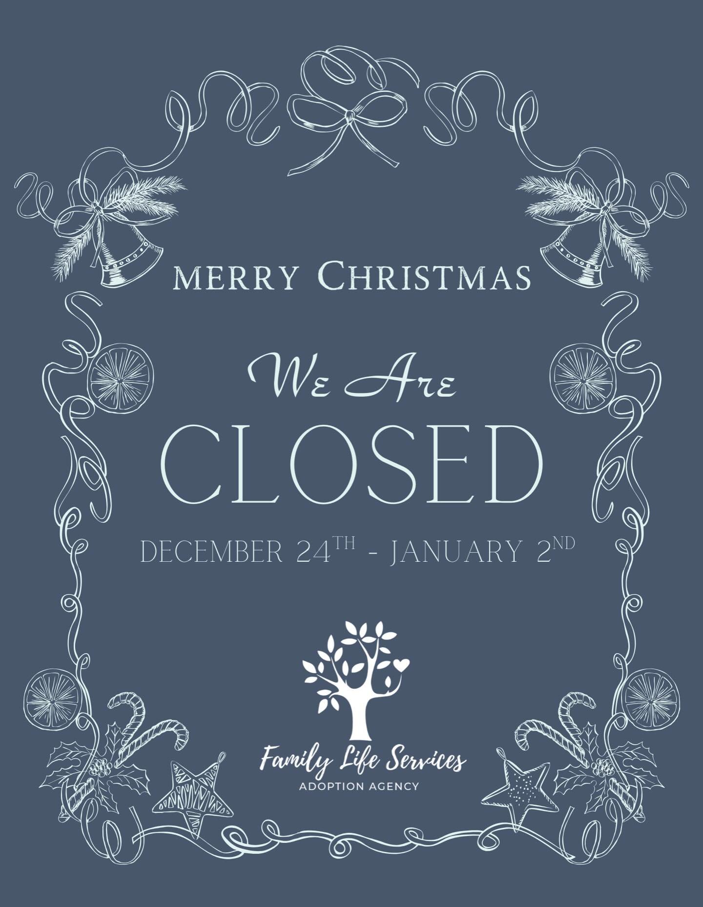 Our office will be closed December 24-January 2 as our staff enjoys time off with their families for Christmas. If you have an urgent need during this time, the on-call caseworker can be reached by texting 434-509-3686.
