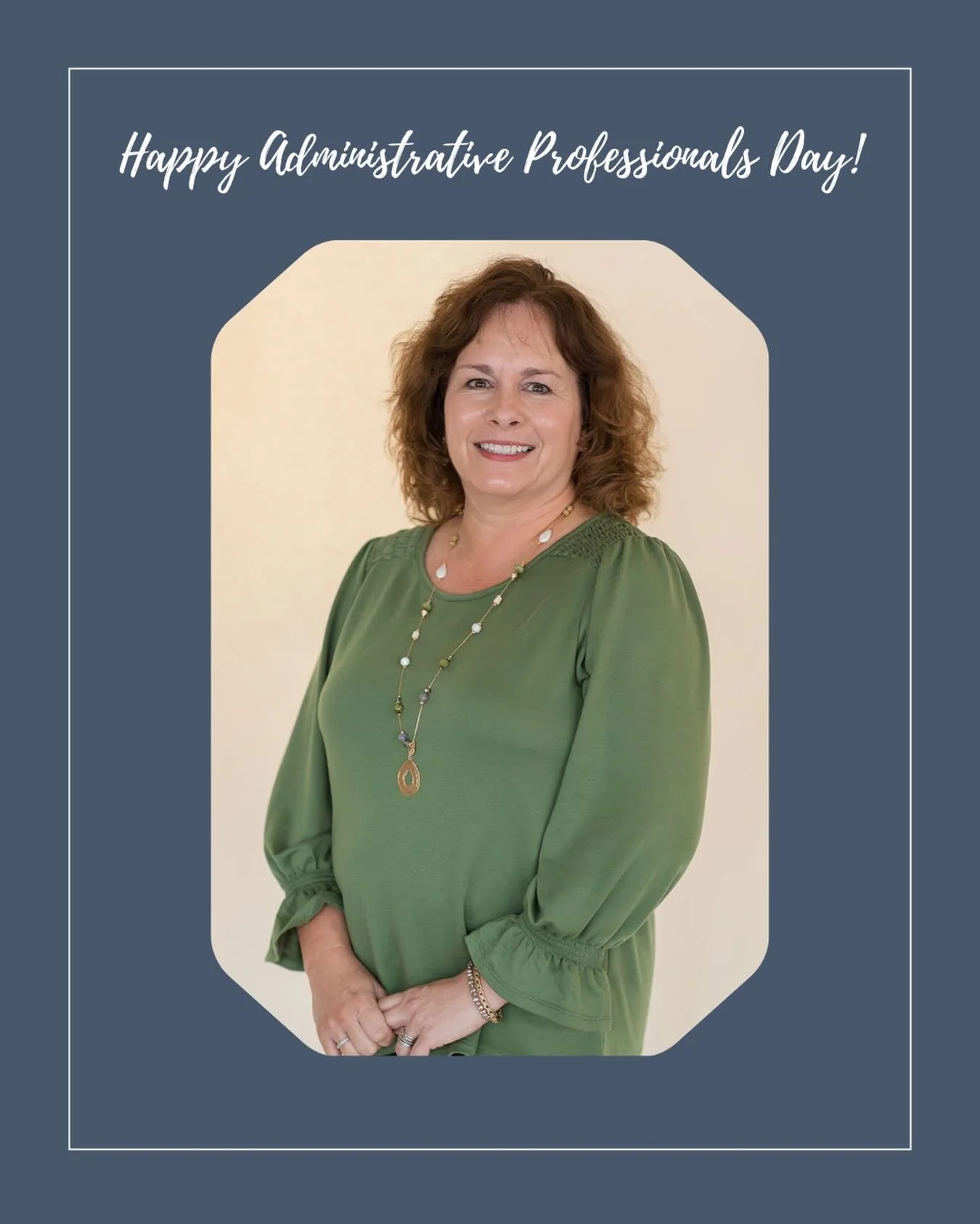 Happy Administrative Professionals Day to Cherie! We appreciate the positivity, laughter, and warmth she brings to the office. She is often the first person people talk to when they call and the first smiling face people see when they visit. We are s