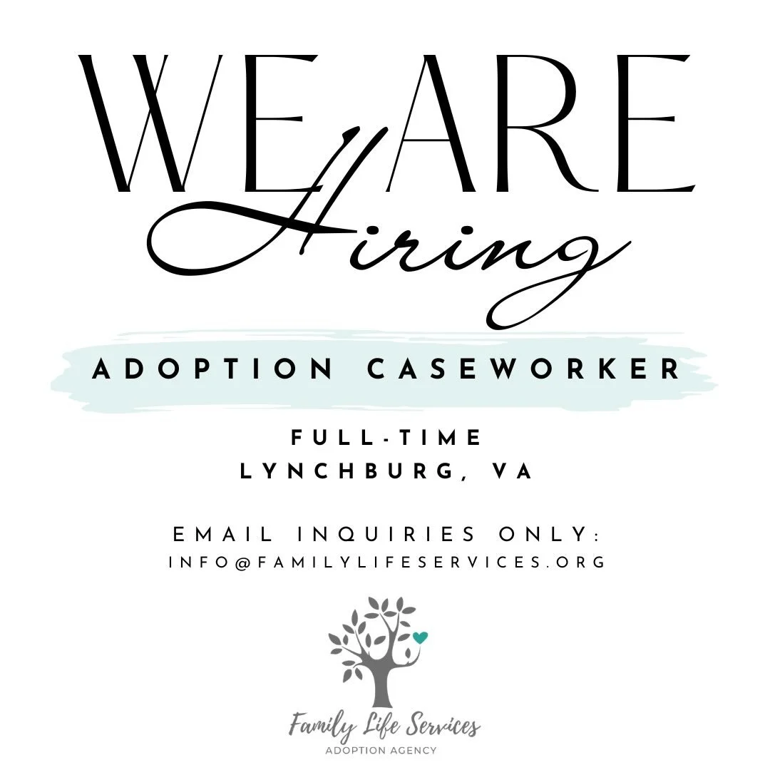Join our team! 

We are hiring a full-time, with benefits, in-person Adoption Caseworker. Bachelors degree and valid driver&rsquo;s license required. Degrees in social work, psychology, education, or related field are preferred. Inquiries and resumes