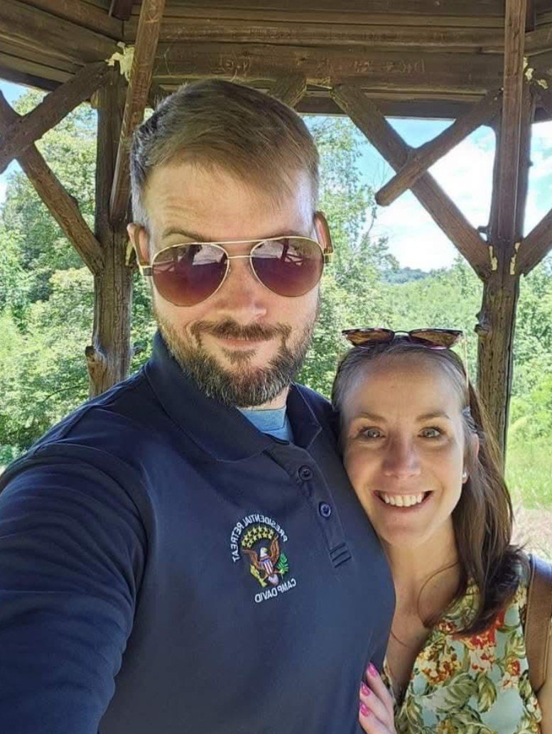 James and Staci pictured outdoors