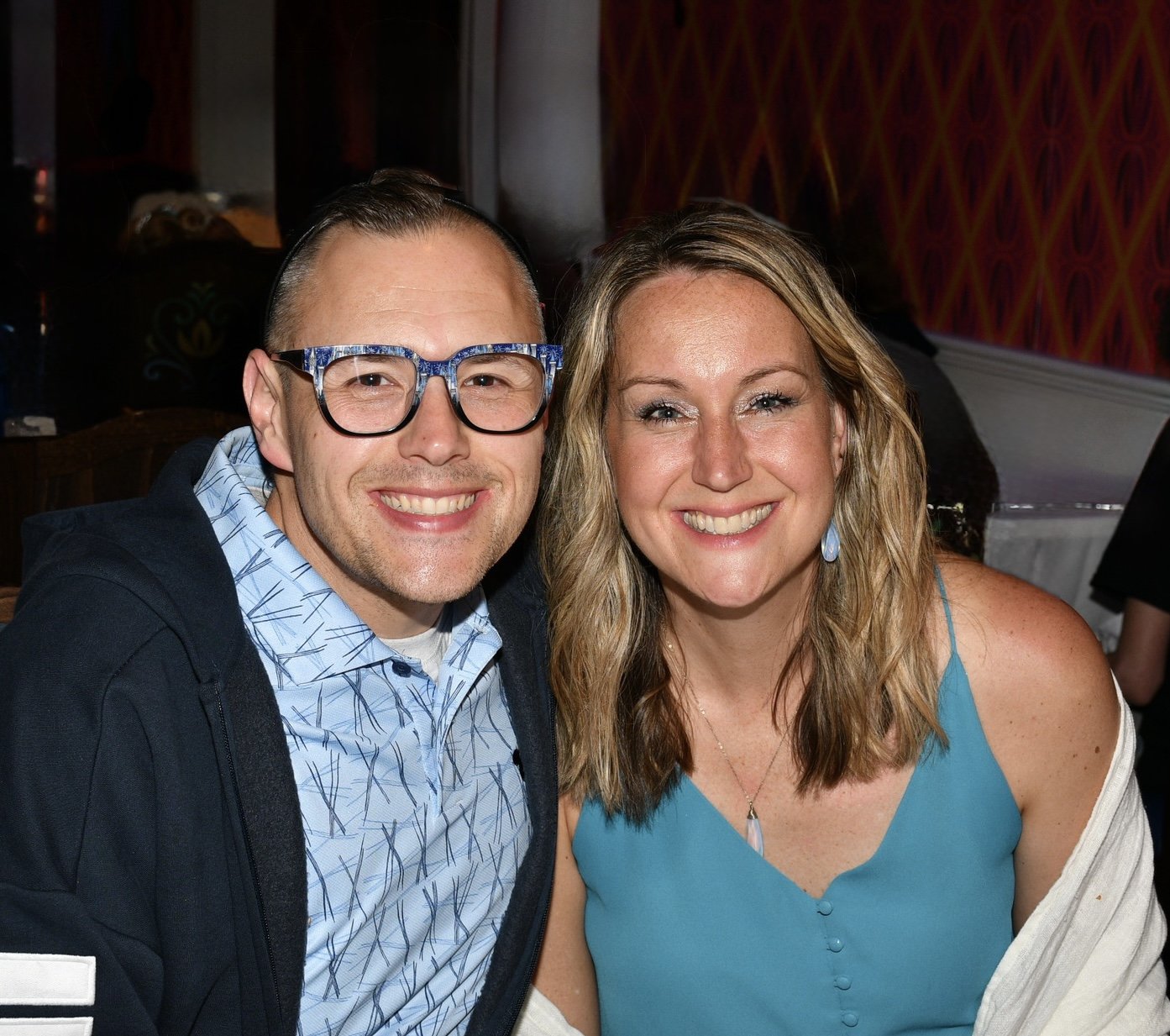 Jordan and Helene in blue - hoping to adopt