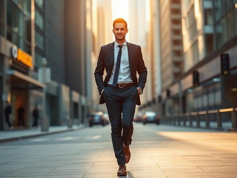 Professional walking in the city