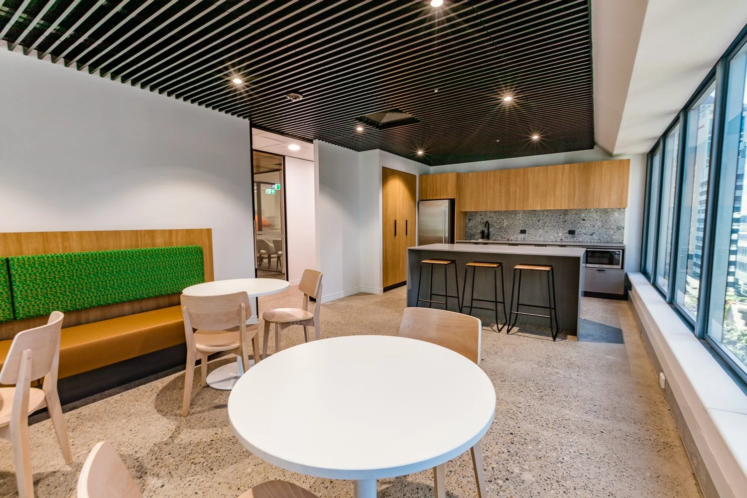 Law In Order Office Fitout | Workplace Kitchen & Breakout Space Design Brisbane

This Law In Order office fitout features a contemporary workplace kitchen and breakout space designed to encourage connection, collaboration, and employee wellbeing. The
