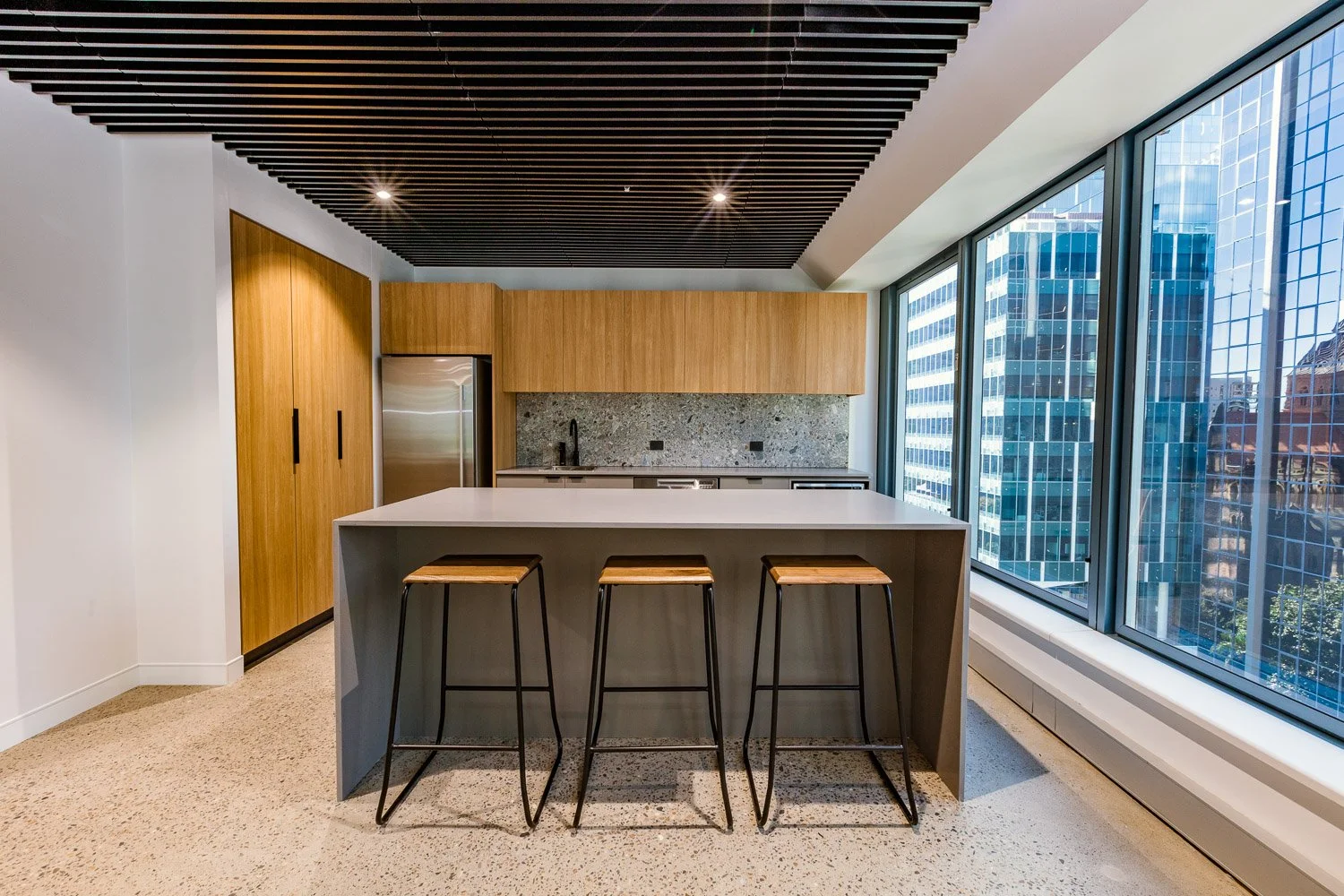 Law In Order Office Fitout | Office Kitchen & Breakout Area Design Brisbane

This Law In Order office fitout features a contemporary office kitchen and breakout area designed to support connection, collaboration, and workplace wellbeing. Natural timb
