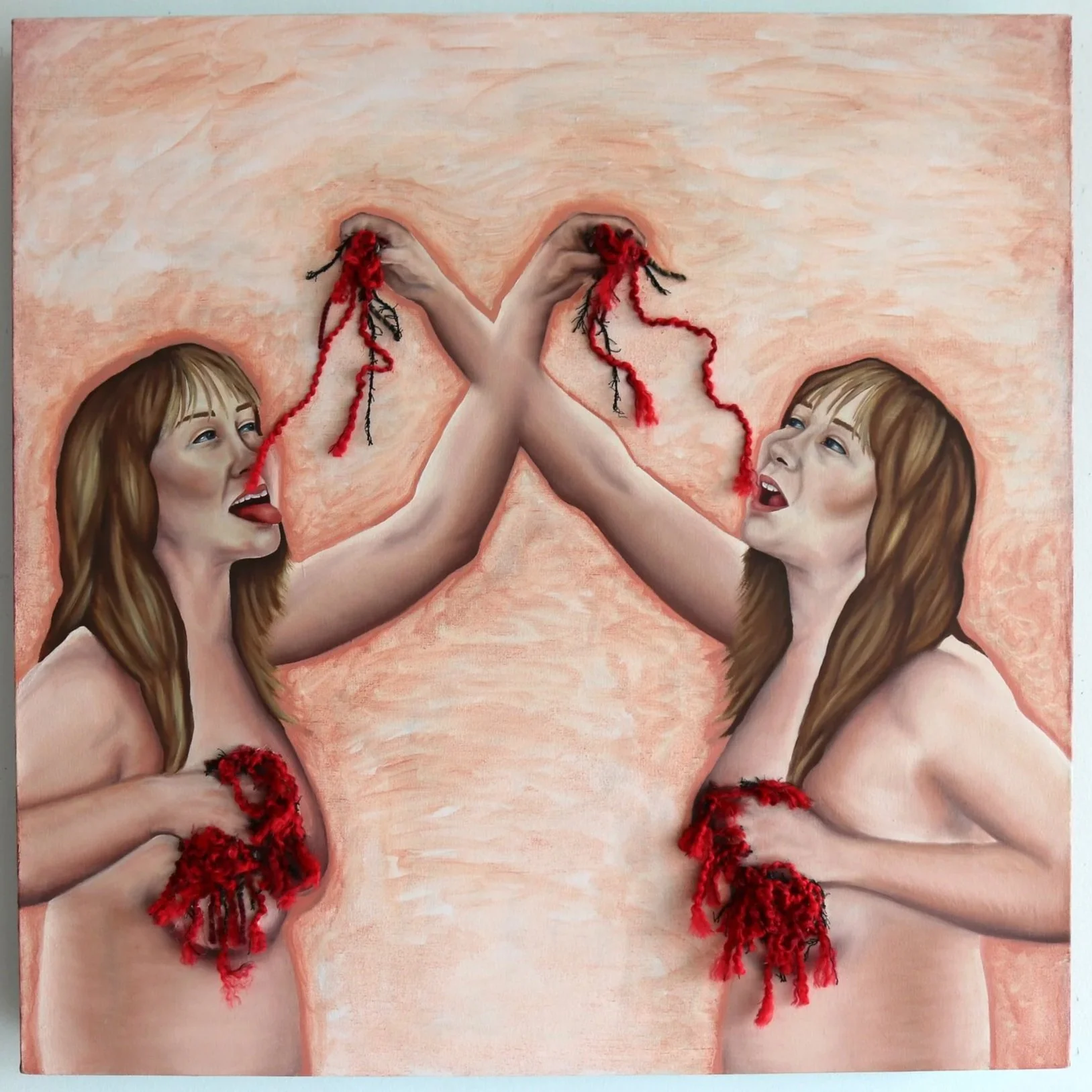 Eternal(Internal)
34” x 34”
Oil and yarn on canvas 
2022