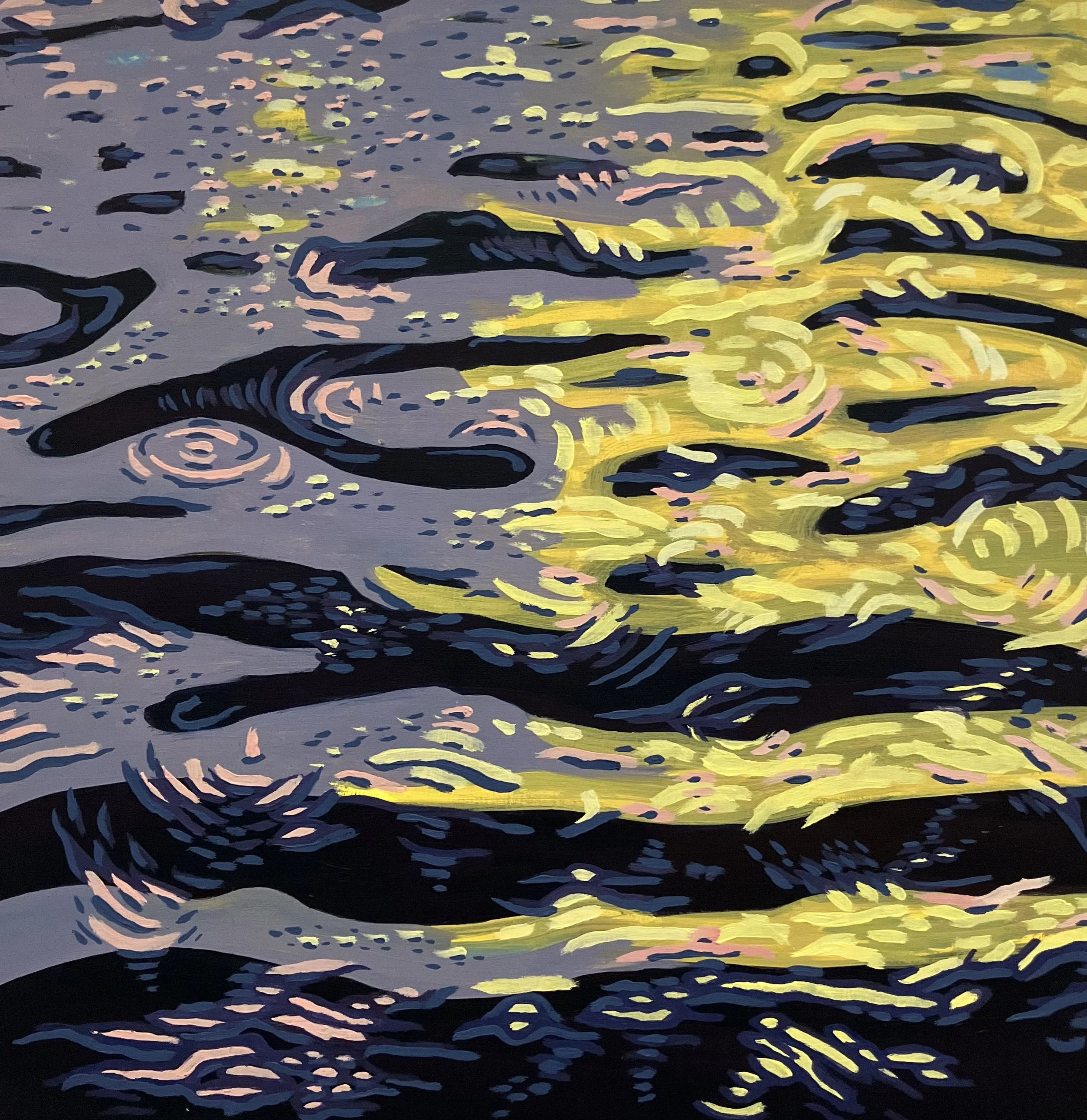 Water Study #2, 8” x 8”, oil on wood panel 2024