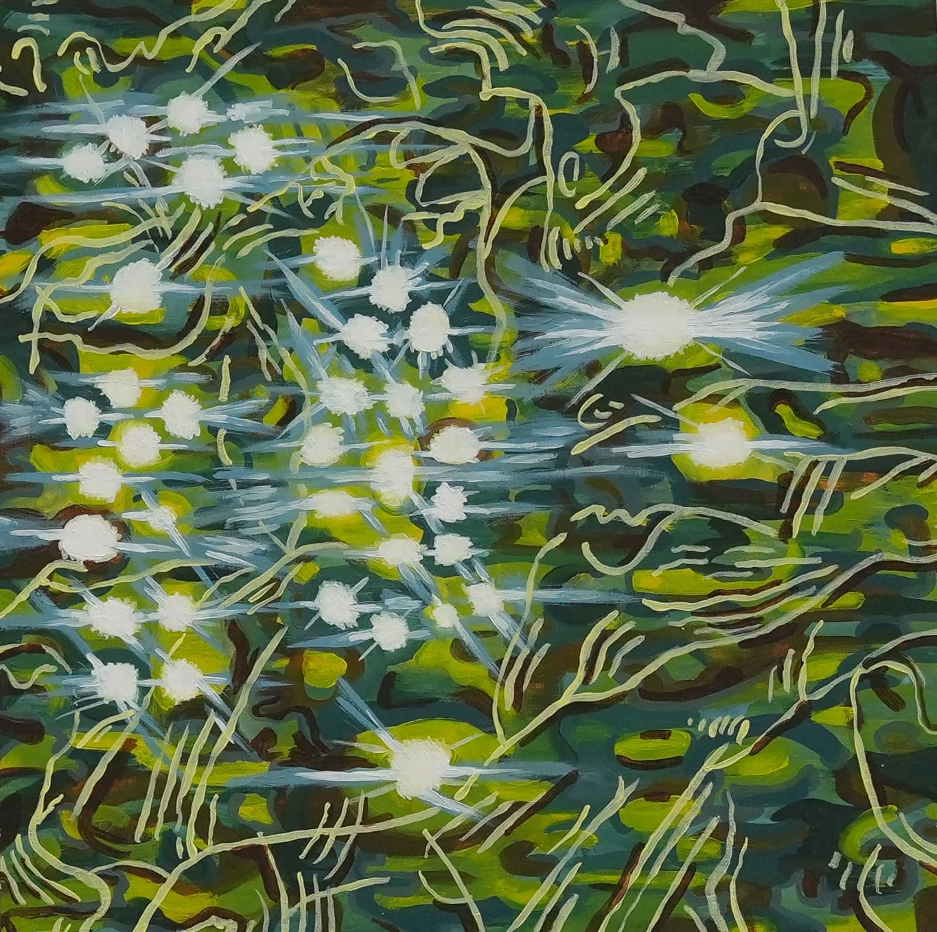 Water Study #1, 8” x 8”, oil on wood panel 2024