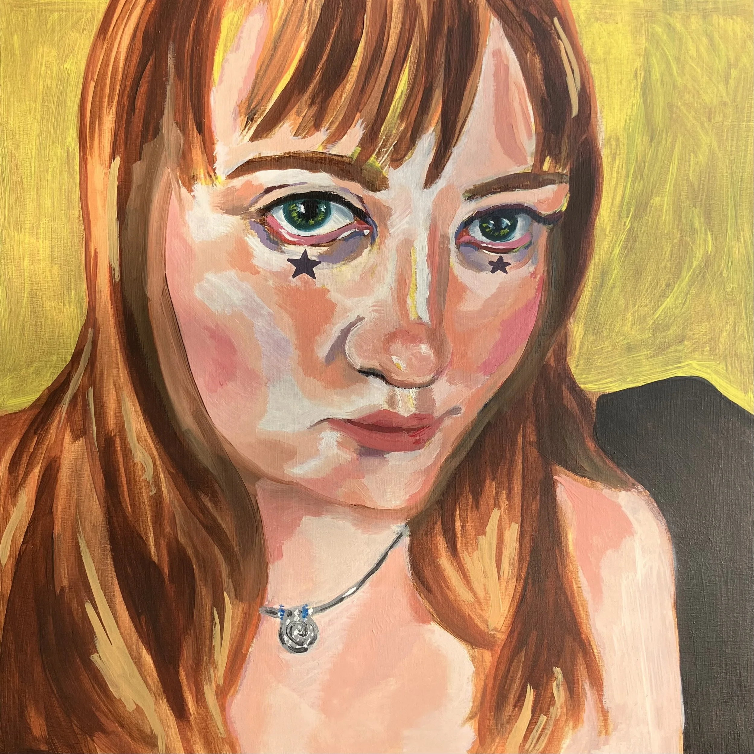 Star Girl, 8” x 8”, oil on wood panel 2024