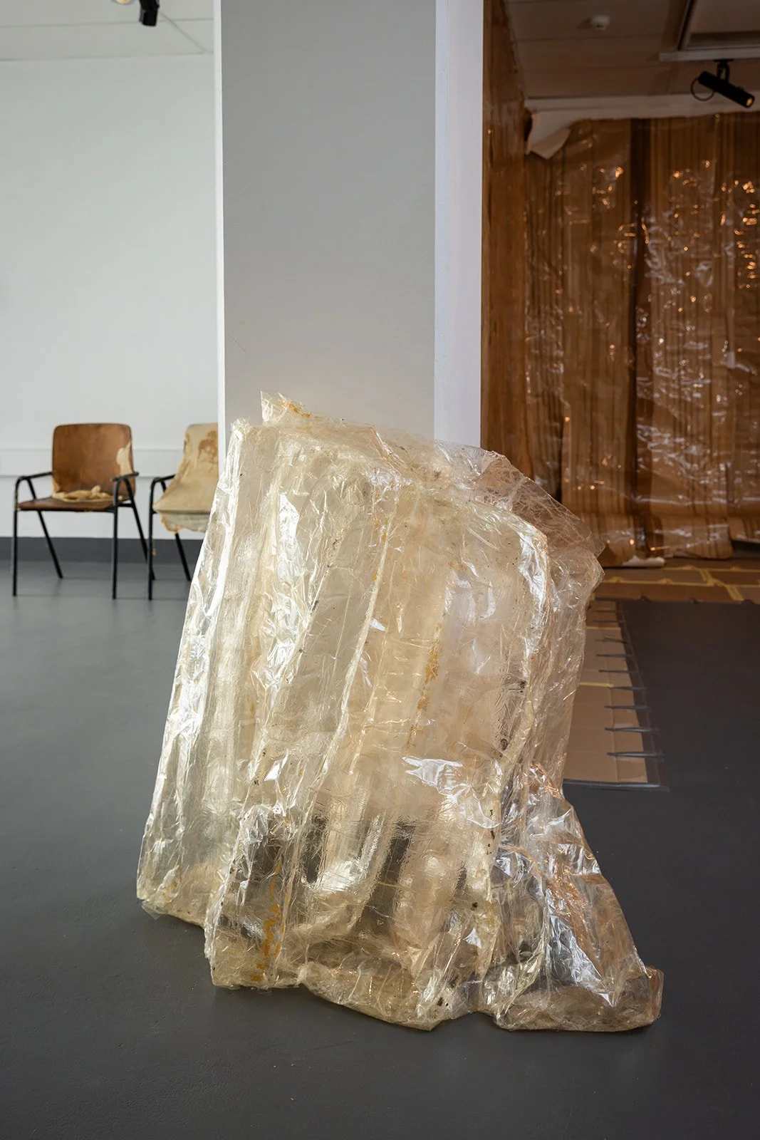 Photograph: Robyn Wood Images
Installation View: Stair Skin, Clear tape imprint of staircase.