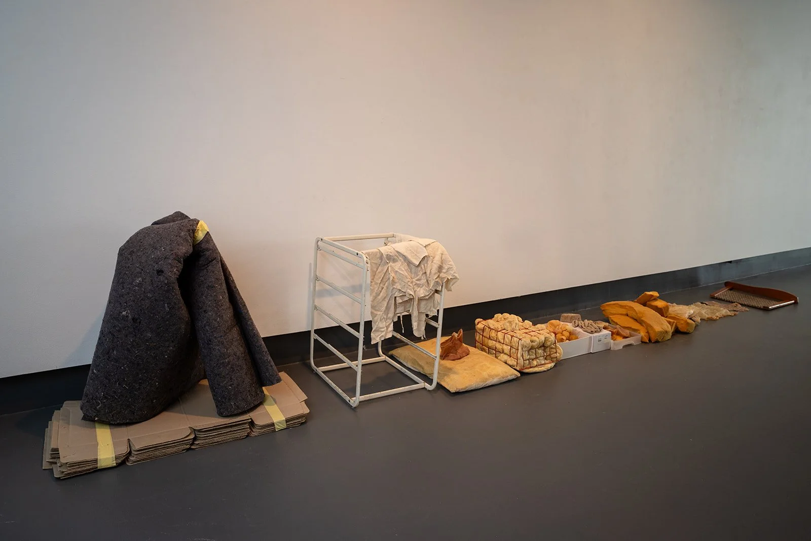 Photograph: Robyn Wood Images, Installation View: Many skins, material process wall.