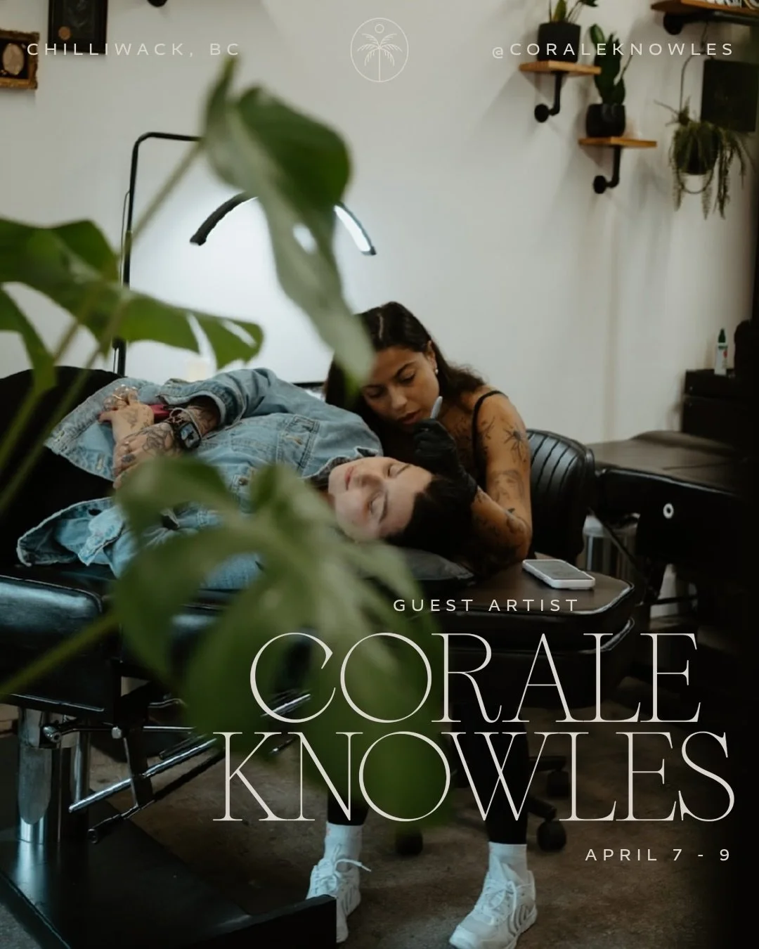 &mdash; CHILLIWACK &mdash;

We are so excited to announce GUEST ARTIST @coraleknowles will be joining us in the studio APRIL 7 &mdash; 9! ✨

Corale is an incredible artist with over 5 years of experience tattooing. Her specialities and interests incl