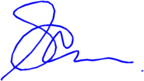 Blue pen handwritten signature or scribble on a white background. Do not copy. Copyrighted.