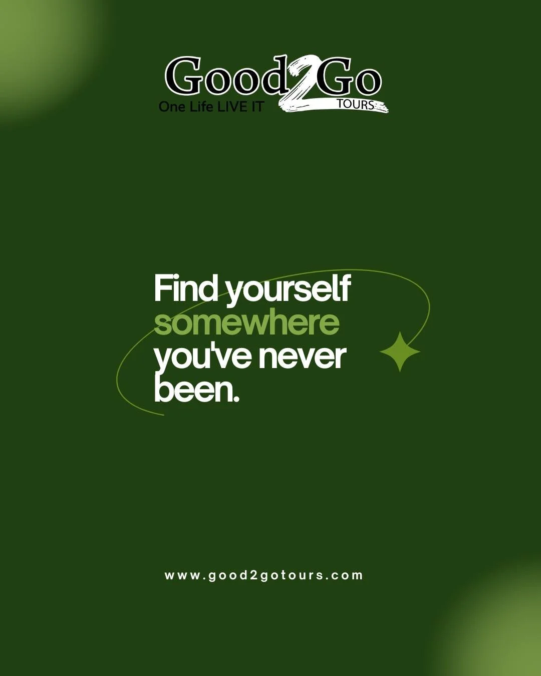 When was the last time you went somewhere new?

Not just a different restaurant or a new coffee spot. Somewhere that made you feel like you were seeing the world with fresh eyes.

That's what we're here for.

One life. Live it.

.
.
.

#good2gotours 