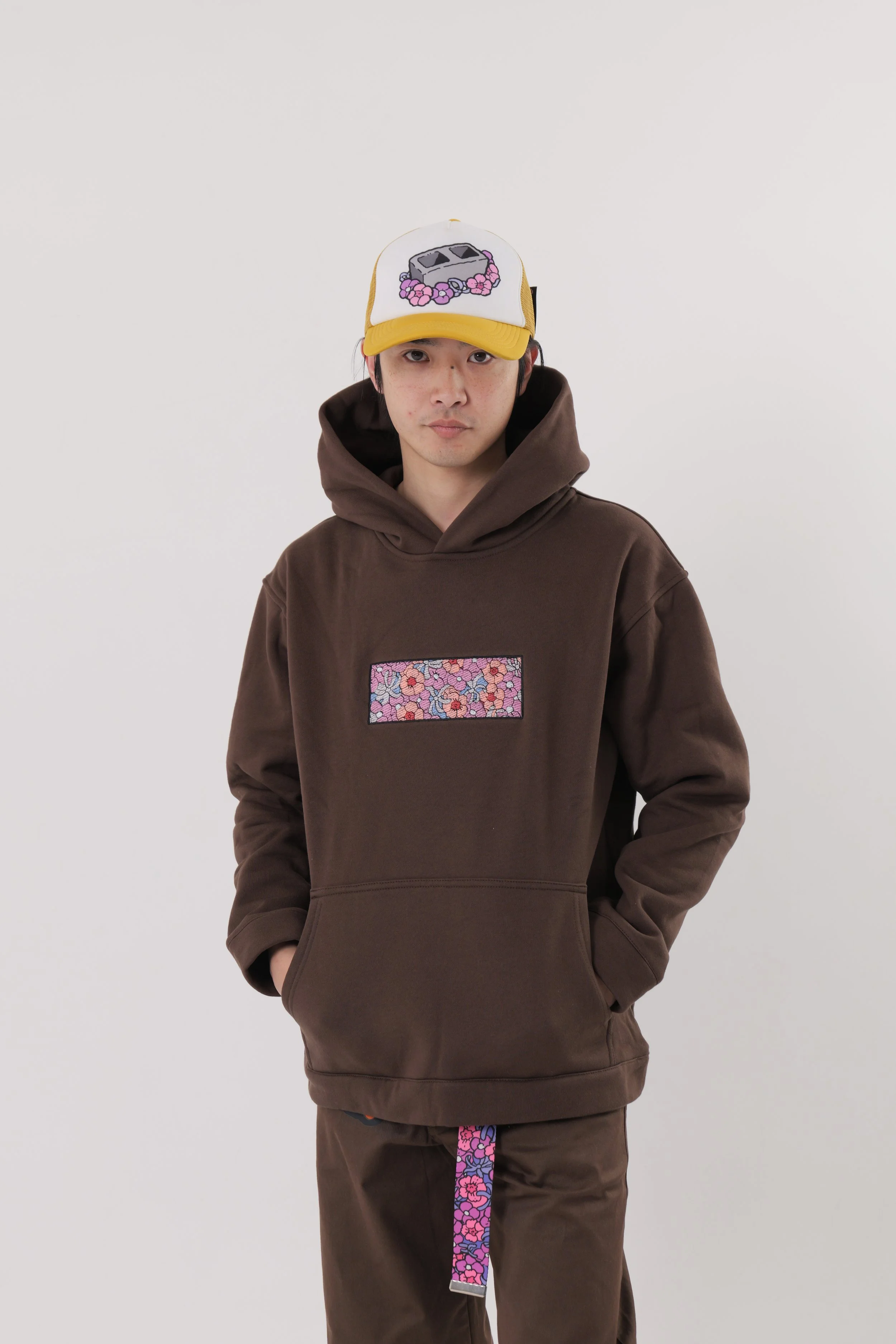 Floral Box Logo Hoodie