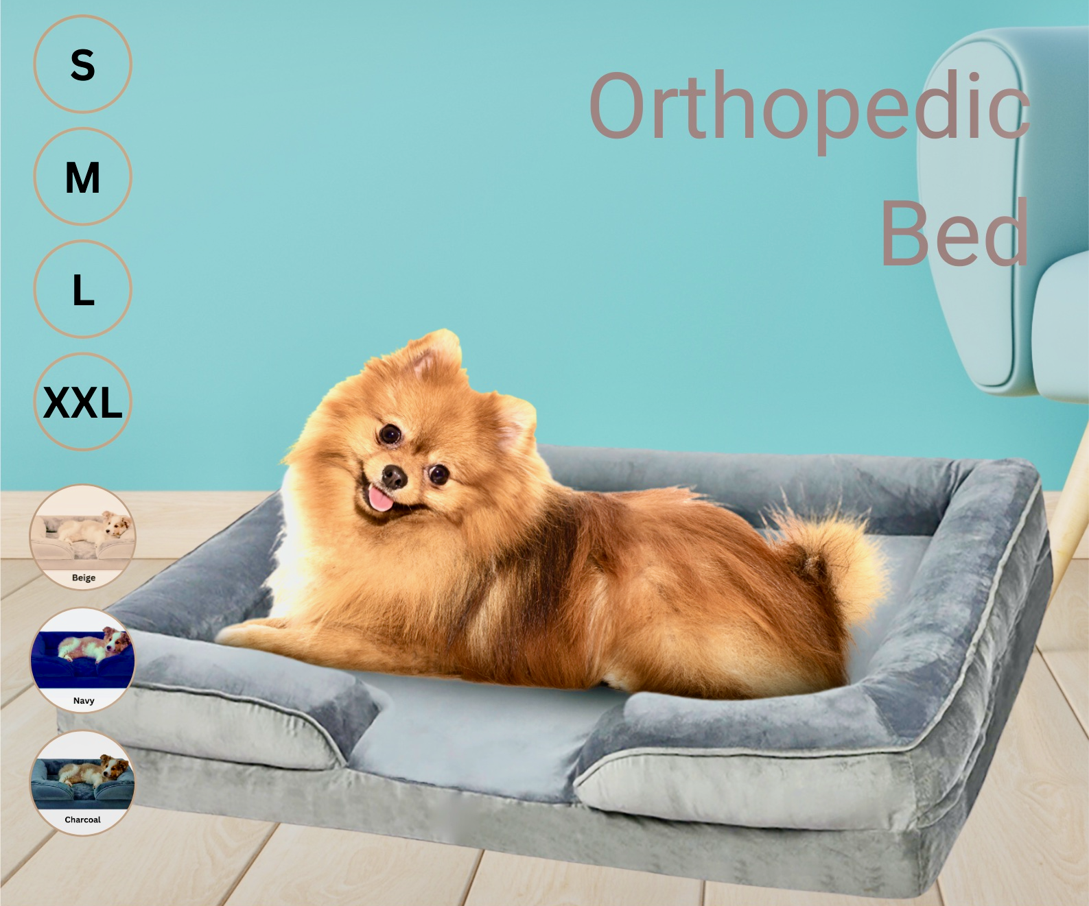 Orthopaedic large dog pet bed