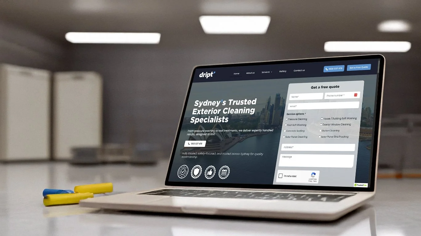 Exterior Cleaning Web Designer Landing Page Mockup