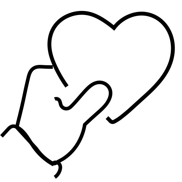 Vektorgrafik einer Hand, die ein Herz hält