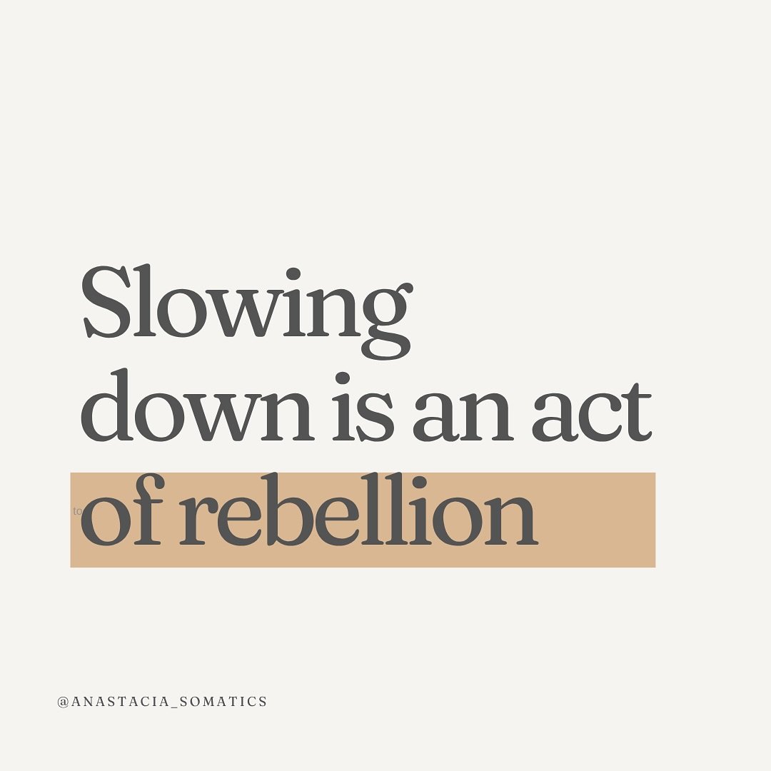 Slowing down is an act of rebellion.
Because healing doesn&rsquo;t happen in the rush &mdash; it happens in the pause.

In the exhale that says, I don&rsquo;t need to perform anymore.
In the space where the body feels safe enough to soften.
In connec