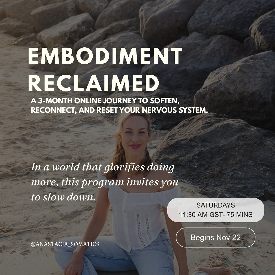 Slowing down is an act of rebellion

In a world that glorifies doing more,
Embodiment Reclaimed invites you to do less, and to slow down

I know it can sound unproductive, even scary.
But the most productive thing you can do is regulate yourself firs