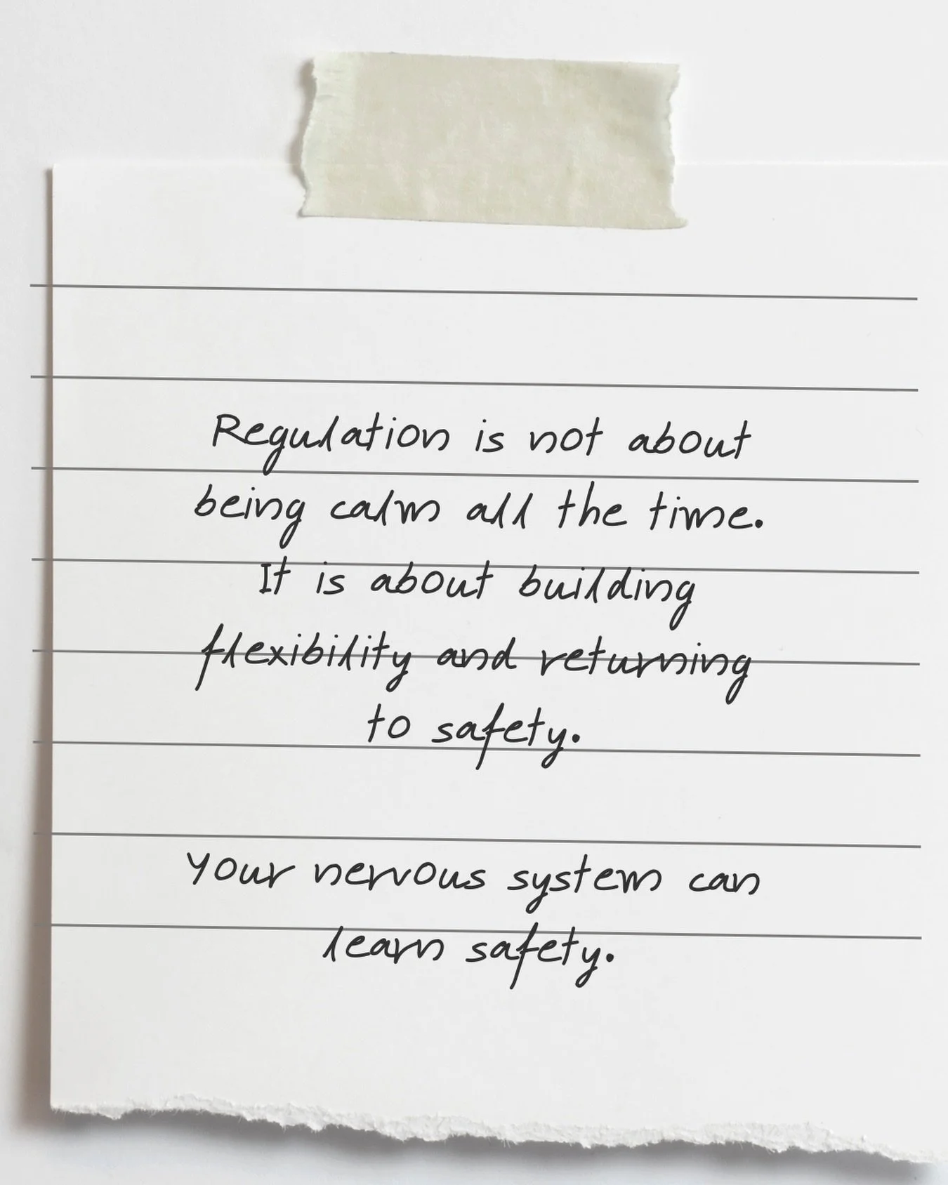 Regulation is not about being calm all the time.

It&rsquo;s about flexibility.
It&rsquo;s about the ability to move through activation&hellip;
and return to safety.

A regulated nervous system doesn&rsquo;t mean you never feel stress.

It means you 