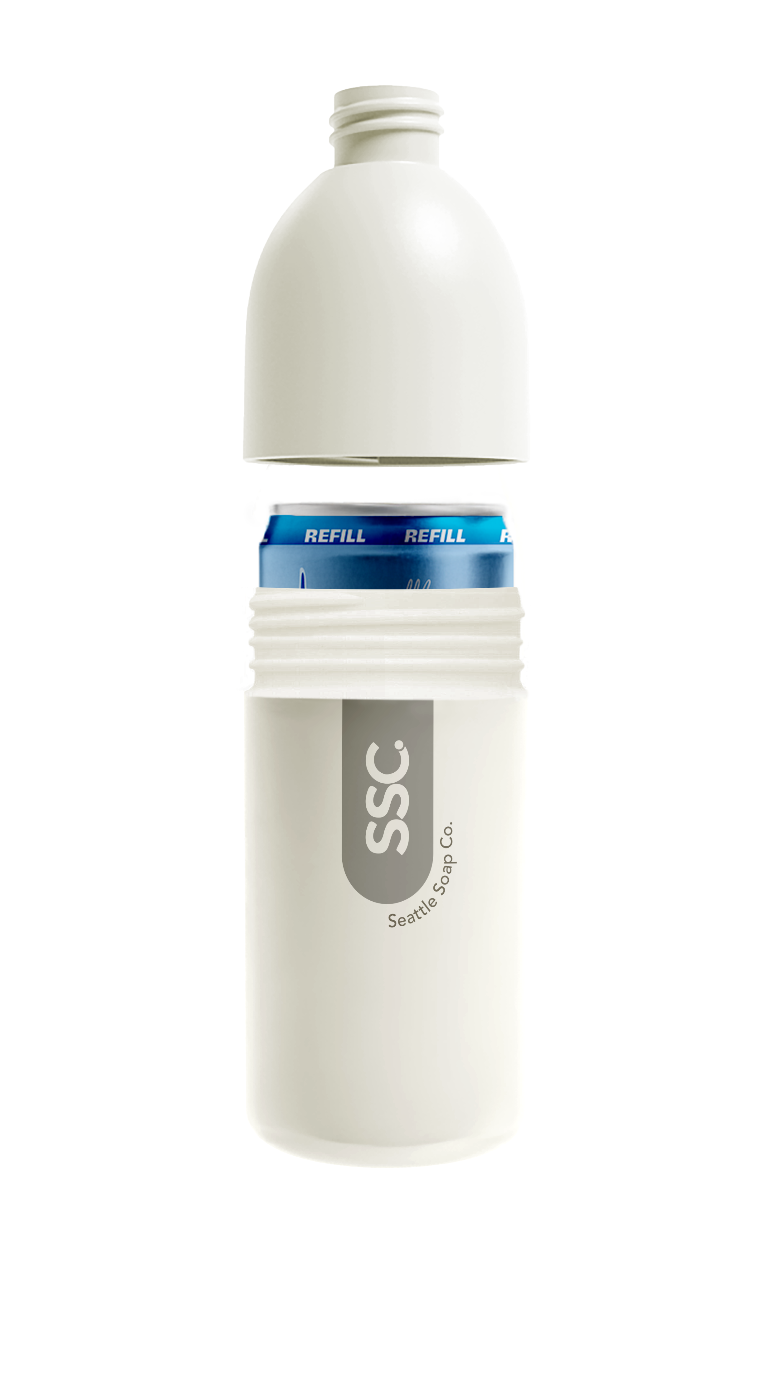 Refillable hand soap setup showing a simple way to reduce waste over time.