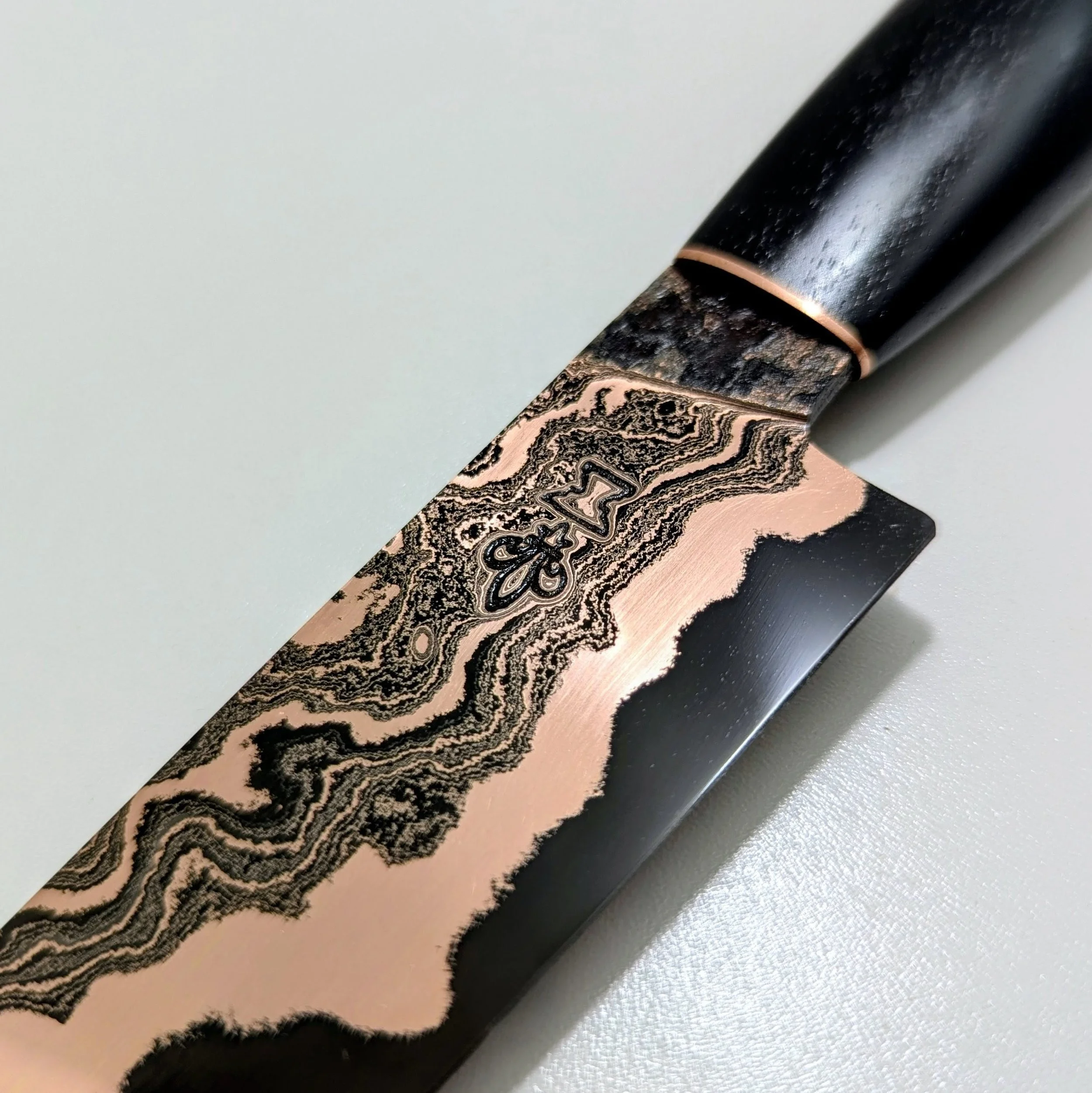 Couteau de Cuisine Damas Cuivre (Petit modèle)