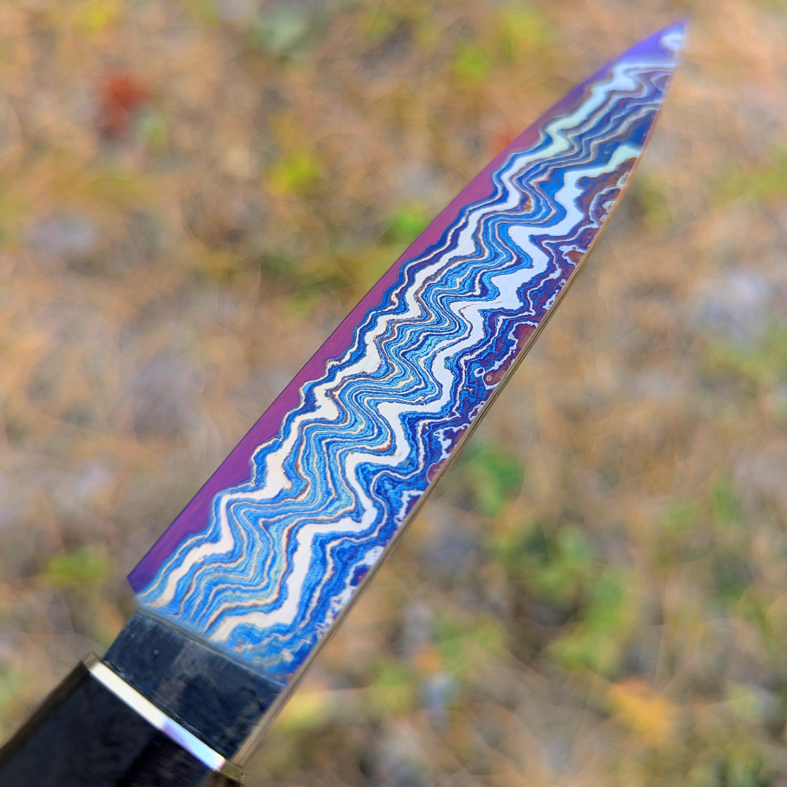Couteau Effilé en Damas Cobalt - Tranchant M35
