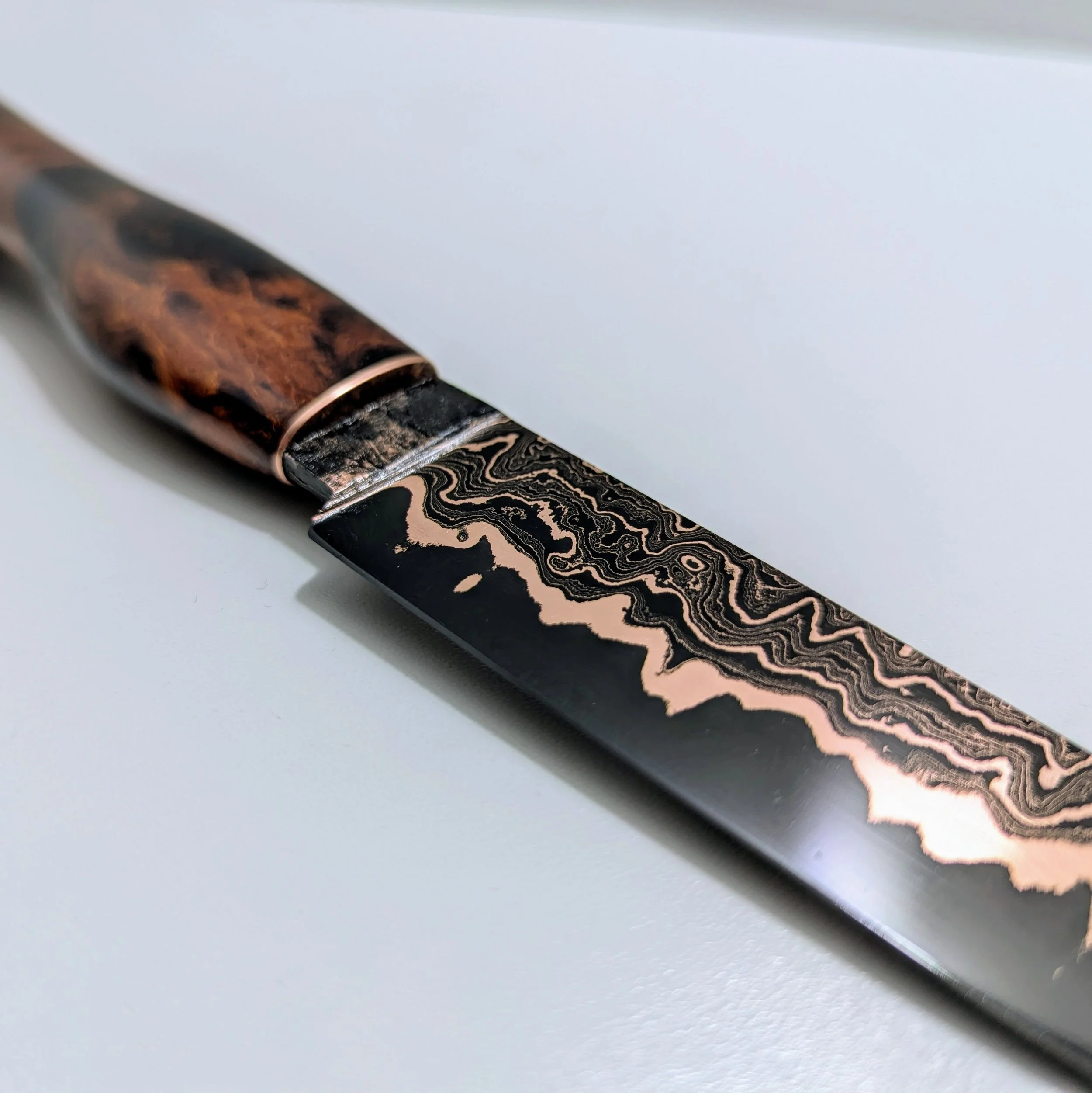 Petit Couteau Damas Cuivre