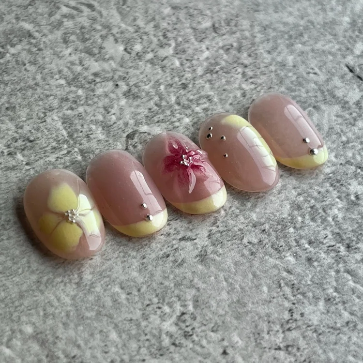 October Korean gel nail art design 02, Urban Beauty Auckland CBD