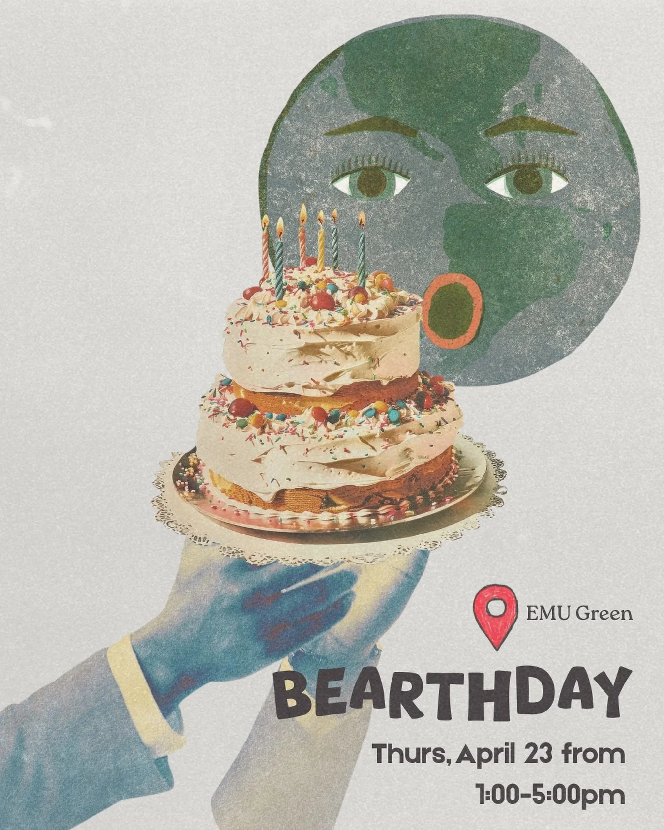 Join us for mother Earths (late) birthday on April 23rd at the EMU green! There will be fun crafts/activities provided by other sustainable clubs &amp; a bouncy obstacle course! See u soooooon!!! 🌳🌳🌳