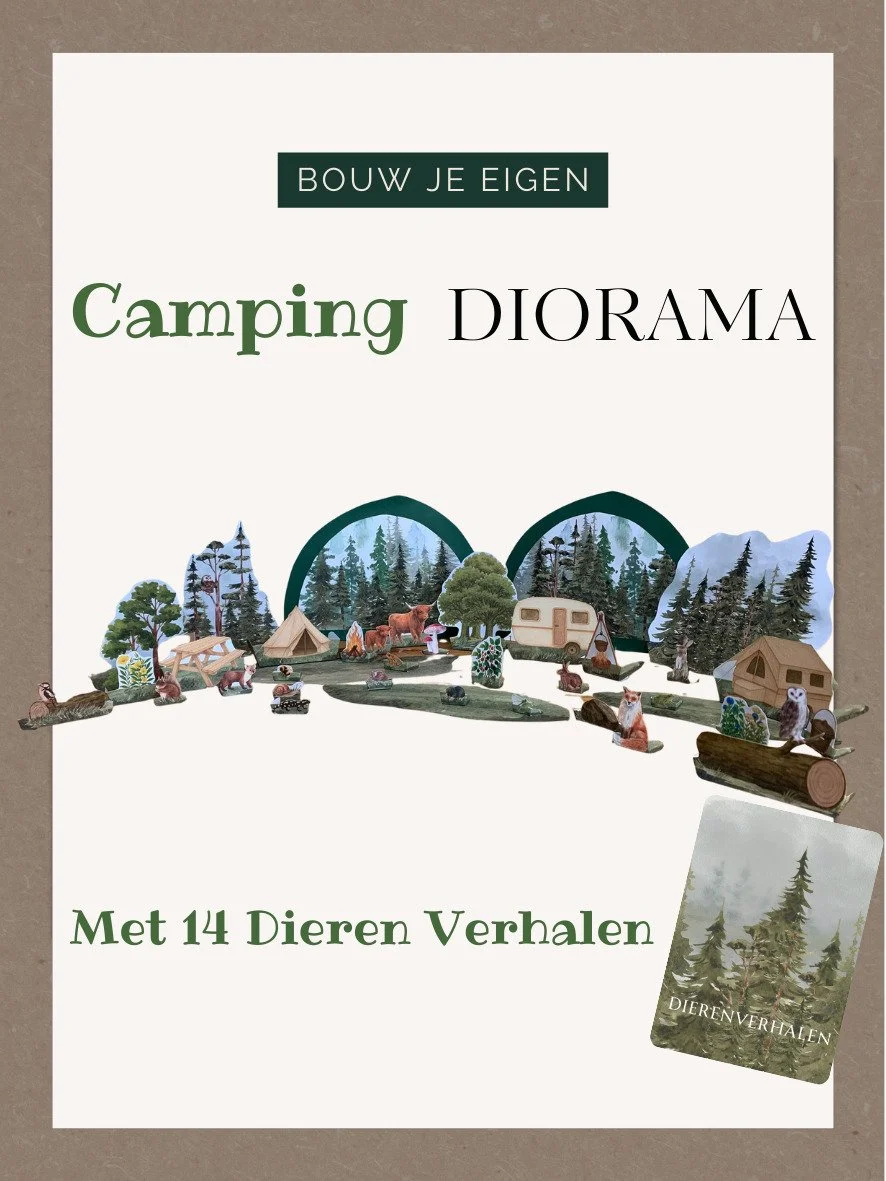 Camping Diorama set met Bosdieren