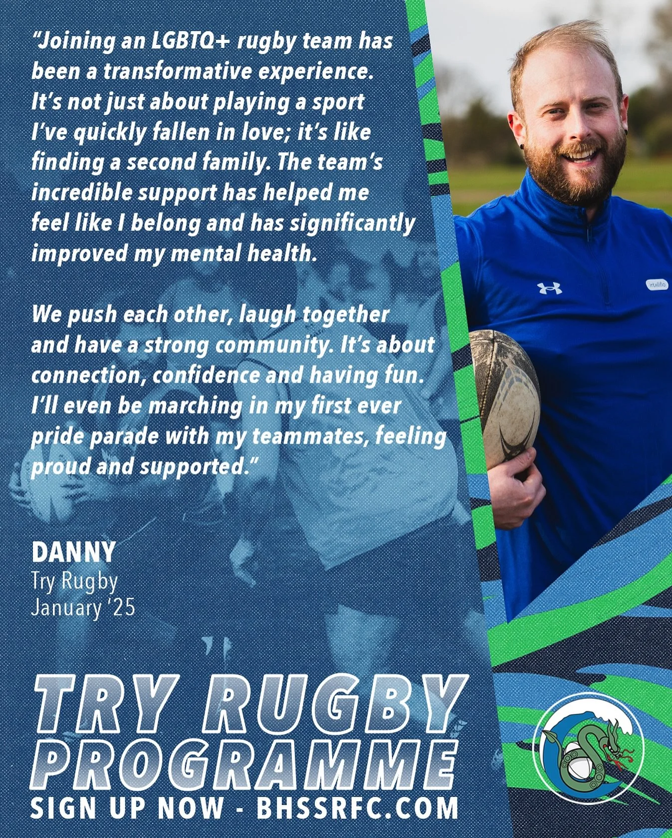 A few words from one of our most recent graduates Danny on his experience in the Try Rugby programme 🏉

The next Sea Serpents Try Rugby programme kicks off on 22nd September at Hove Recreation Ground, drop us a message if you have any questions and 