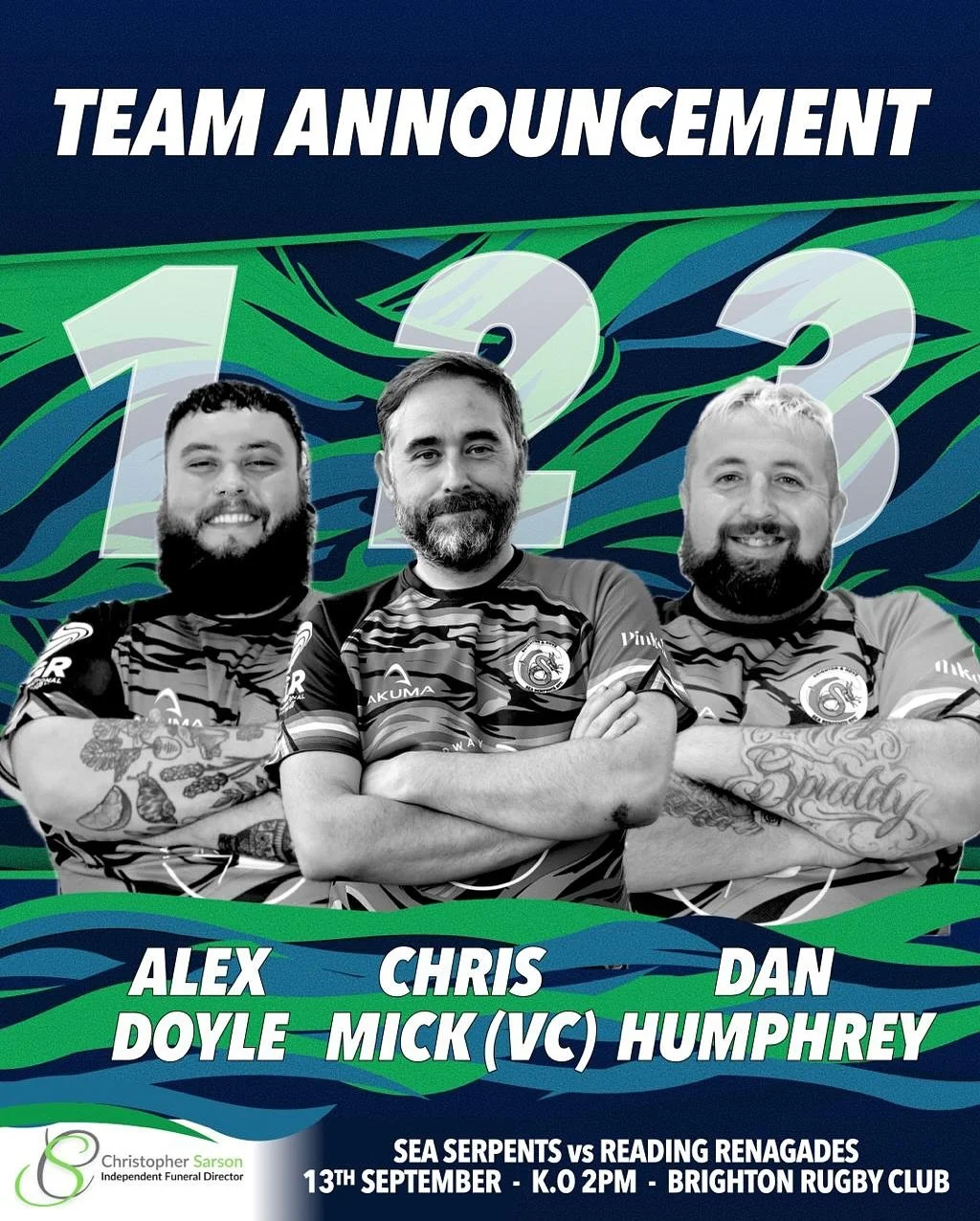 Here we go! Our first team sheet of the season for our opening match against @renegades_rfc this Saturday 13th September. The team have been training hard prepping for this, we would love to see as many of you as possible at Brighton Rugby Club showi