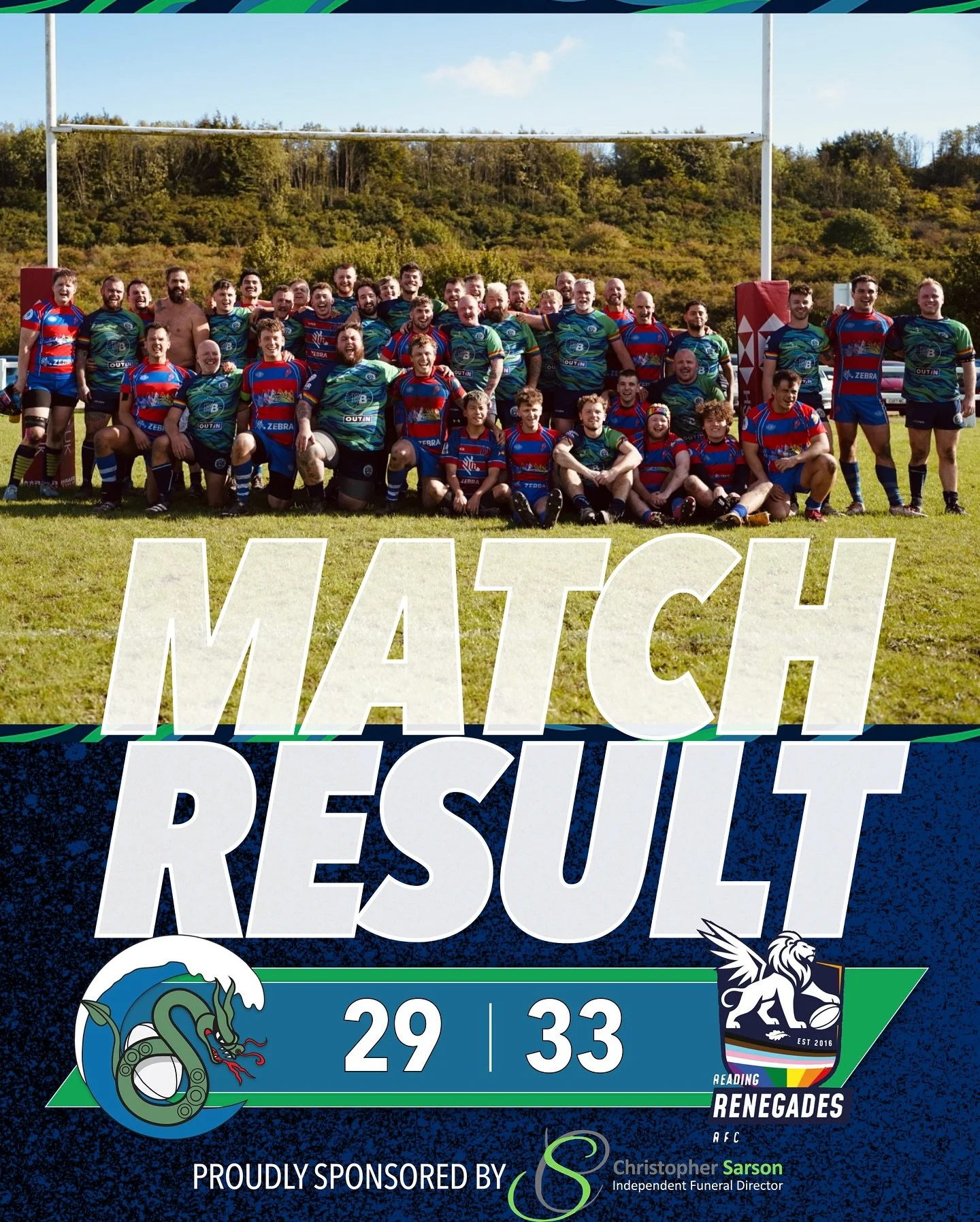 Big congrats to the @renegades_rfc on a hard-fought first match of the season! Always a blast playing against you! Tough, fun and full of fight. Until next time. 🏉🐍