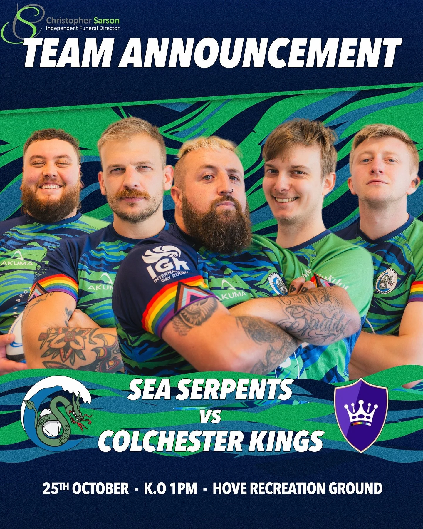 We&rsquo;re gearing up for our next game against the @colchesterkings &mdash; and we&rsquo;ve got some seriously sexy new headshots from Sean to prove we mean business. Here&rsquo;s the lineup! See you all on Saturday 25th, Kick-off at 1pm 

#bhssrfc