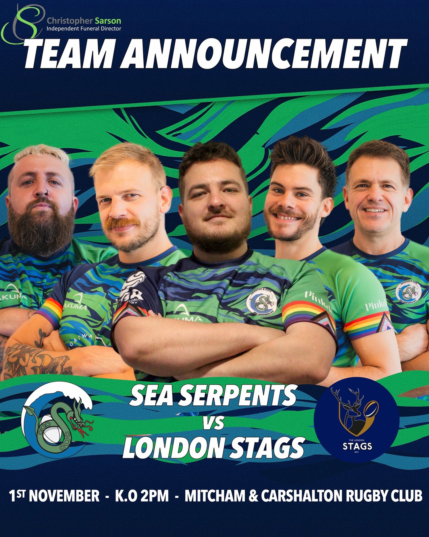 The Serpents hit the road this weekend for our first away game of the season as we take on the @thelondonstagsrfc 

#bhssrfc #seaserpents #igrugby #rugbyforall #igr #rugbyunion
#Igbtasports #inclusiverugby #playwithpride #gayrugby #brighton