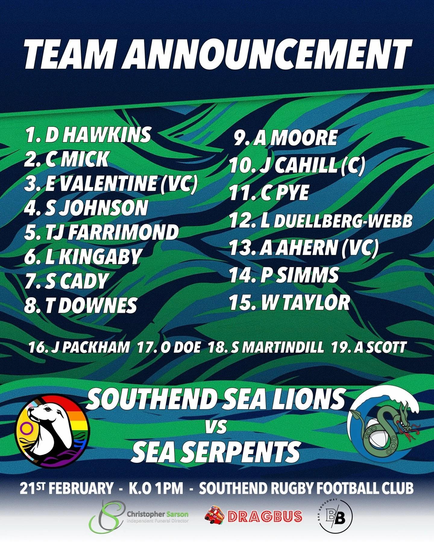 🏉🏳️&zwj;🌈🏃&zwj;♂️ The Serpents are hitting the road again this weekend for a game with the @southendsealions in Essex! Let&rsquo;s go!!! 🏉🏳️&zwj;🌈🏃&zwj;♂️ . . #bhssrfc #seaserpents #igrugby #rugbyforall #rugby
