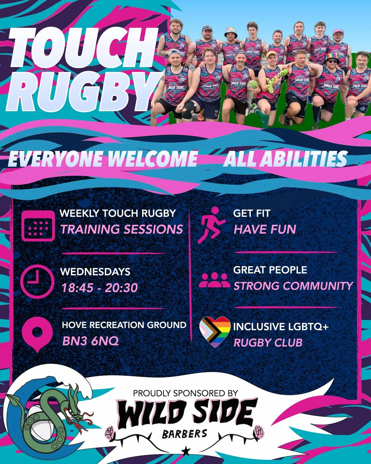 ☀️TOUCH RUGBY SEASON STARTS NOW ☀️

The wait is over - Touch Rugby is back @bhssrfc

Join Brighton &amp; Hove Sea Serpents this spring and summer for fun and inclusive rugby sessions designed for all abilities, all genders, and all experience levels.